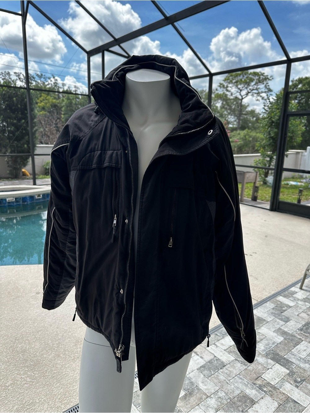 Ski jacket 🧥 Lightweight Black Men's Zip-Up Shirt Jacket